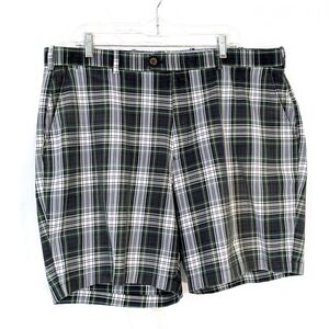 Peter Millar Flat Front Plaid Shorts - Size 40 Mens - Green / Blue / White